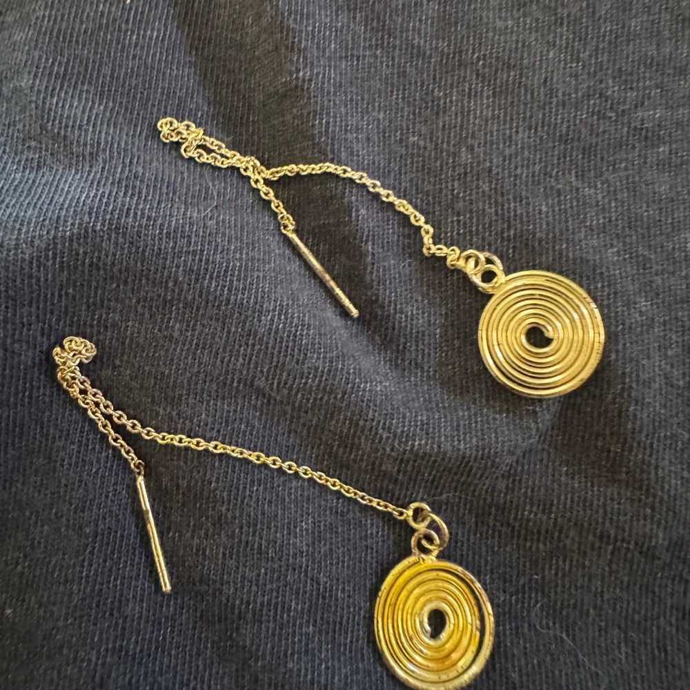 Elegant Silver Spiral Drop Earrings